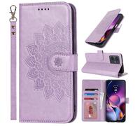 ELTEKER Etui Coque pour Motorola Moto G54 Protection Housse en Cuir PU Pochette Rabat Clapet Case Porte Carte Etui Portefeuille pour Motorola Moto G54 - Violet