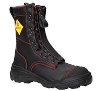 ELTEN Bottes de pompier Euro Proof F2A pour homme et femme en cuir, coque en acier, robuste, Noir , 42 EU