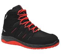ELTEN Maddox Noir-Rouge Mid ESD S3S, Chaussures de sécurité pour Hommes, légères, Embout en Acier, matière supérieure : Textile, Doublure intérieure : Textile (Respirant), Taille 44