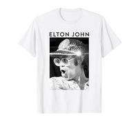 Elton John Casquette officielle à paillettes Noir et blanc T-Shirt
