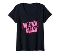 Elton John - Cœur officiel The Bitch Is Back T-Shirt avec Col en V