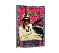 Elton John Rock N Roll Impression sur toile pour albums de musique et films avec cadre 40 x 60 cm