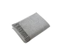 ELTON - Plaid à Franges 100% Laine 140x200cm Greige -