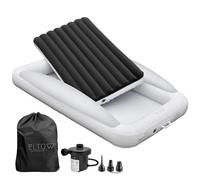 ELTOW Matelas Gonflable pour Enfant avec côtés, lit de Voyage Gonflable pour Tout-Petits avec Pare-Chocs de sécurité pour Voyage, Ensemble Complet de Matelas pneumatique pour Enfants avec Pompe à