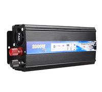 ELTOX Convertisseur Pur Sinus, Inverter 2000W Voiture 12V 220V avec Pince Crocodile, Chargeur USB pour Téléphones et Tablettes, Argent, 1 Unité