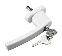 ELTOX Poignee Fenetre PVC,Poignee Fenetre Poignée de Transmission de fenêtre en Acier en Plastique avec clé à l'intérieur de l'ouverture à l'extérieur Porte de Liaison