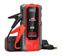 ELTPOWER Booster Batterie Voiture 4000A Démarreur Batterie Voiture Portable 12V Démarreur Voitures Chargeur Batterie Voitures Jump Starter avec Lumière LED Chargeur USB Eclairage de Secours