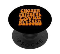 Élu, fidèle, aimé, bienheureux, chrétien, Maman, Papa PopSockets PopGrip Adhésif