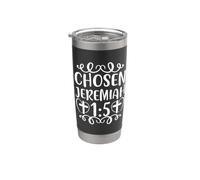 Élu Jérémie 1:5 La foi chrétienne écrite à la main Gobelet isotherme en acier inoxydable double paroi