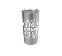 Élu Jérémie 1:5 La foi chrétienne écrite à la main Gobelet isotherme en acier inoxydable double paroi