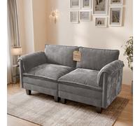 ELUCHANG Canapé Nuage Modulable 176cm, Canapé 2 Places avec Assise Profonde 62cm, Montage sans Outil, Canapé Moderne en Chenille pour Salon et Appartement, Gris Clair