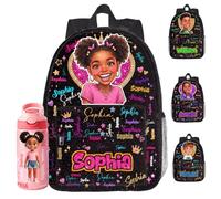 ELULAE Sac à dos personnalisé enfant,motifs étoiles et dessins,nuage de mots avec nom,imperméable grand capacité,impression totale.Cadeaux rentrée,anniversaire,Noël pour garçons,filles,petits-enfants.