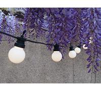 elume Guirlande Guinguette extérieure 18m à raccorder 60 lampes blanches LED blanc chaud super brillantes