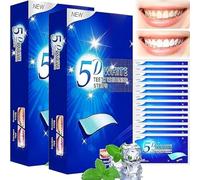 Elunara Bandes de blanchiment des dents blanches 5D, bandes de nettoyage des dents, bandes blanchissantes pour les dents, bandes blanchissantes à dissolution des diamants, sans sensibilité, faciles à