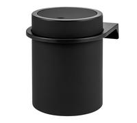 eluno bremermann Savona Poubelle de salle de bain ronde avec surface caoutchoutée Softtouch avec support mural à coller ou à percer avec couvercle basculant et tampons Eva, capacité de 5,5 l, noire