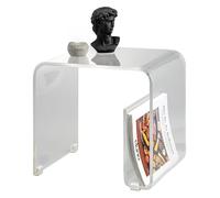 eluno Bremermann Table console avec étagère, étagère sur pied, tabouret à fleurs en métal (blanc)