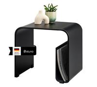 eluno Bremermann Table console avec étagère, étagère sur pied, tabouret à fleurs en métal (blanc)