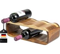 eluno Casier à vin pour 6 bouteilles, casier à bouteilles en bois d'acacia, 38 x 12,5 x 16 cm