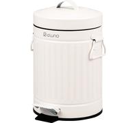 eluno Cosmetiimer VINTAGE, Poubelle à pédale 3 litres et métal blanc