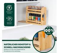 eluno étagère à épices extensible avec 2 étages en bambou 29 x 10 x 24,5 cm