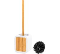 eluno Garniture WC en plastique et bambou avec protection anti-rayures, blanc