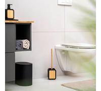 eluno Garniture WC en plastique et bambou avec protection anti-rayures, noir