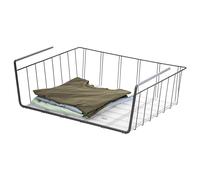 eluno Grand panier d'armoire, panier suspendu avec étagère et protection contre les rayures, grand organisateur de penderie pour un espace de rangement supplémentaire (gris)