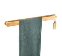 eluno Grand porte-serviettes en bambou au design naturel, idéal pour la cuisine et la salle de bain, convient pour les serviettes de bain et les serviettes, à coller avec de la colle 3M ou pour percer