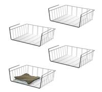 eluno Maxi paniers d'armoire set de 4 avec étagères et protection anti-rayures, panier de rangement Organizer pour cuisine, garde-manger, bureau, bibliothèque, armoire, placards, salle de bain, sous-é