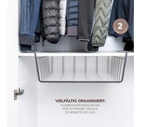 eluno Maxi paniers d'armoire set de 2 avec étagères et protection anti-rayures, panier de rangement Organizer pour cuisine, garde-manger, bureau, bibliothèque, armoire, placards, salle de bain, étagèr