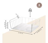 eluno Maxi paniers d'armoire set de 2 avec étagères et protection anti-rayures, panier de rangement Organizer pour cuisine, garde-manger, bureau, bibliothèque, armoire, placards, salle de bain, étagèr