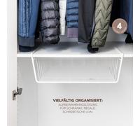 eluno Maxi paniers d'armoire set de 4 avec étagères et protection anti-rayures, panier de rangement Organizer pour cuisine, garde-manger, bureau, bibliothèque, armoire, placards, salle de bain, étagèr