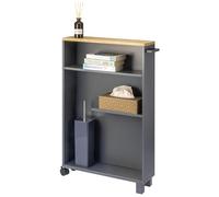 Eluno Organisateur de Salle de Bain avec 3 Niveaux - Chariot de Salle de Bain et de Cuisine (Bois-Gris)