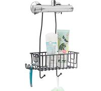 eluno Panier de douche à suspendre au robinet de douche, étagère de salle de bain avec 1 panier et crochet. L'étagère de douche est résistante à la rouille et à l'eau grâce au revêtement en