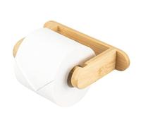 eluno Porte-rouleau de papier toilette en bambou au design naturel, porte-rouleau de papier toilette, à coller avec de la colle 3M ou à percer