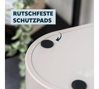 eluno poubelle à cosmétique ovale avec surface caoutchoutée Softtouch, couvercle basculant & patins de protection contre les rayures, poubelle pour WC visiteurs et salle de bain en plastique, capacité