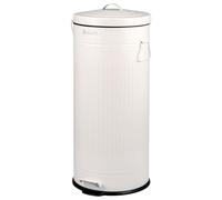 eluno Poubelle de Cuisine Vintage à pédale avec Seau intérieur Amovible en Plastique Noir 30 l (Blanc)