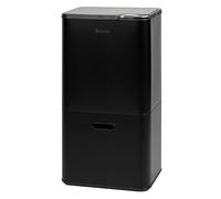 eluno Poubelle d'environ 58 litres - Poubelle avec 3 bacs pour une séparation optimale des déchets - Seau intérieur amovible en plastique - Système de tri des déchets - En métal (noir)