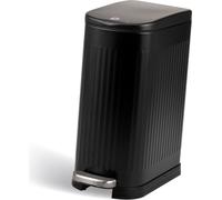 eluno poubelle étroite, poubelle à pédale, poubelle de cuisine, capacité 10 litres, poubelle poubelle pour cuisine, salle de bain, chambre avec seau intérieur amovible en plastique, noir