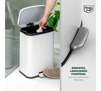 eluno Poubelle, Poubelle à pédale, Poubelle de cuisine, capacité 13 litres, Poubelle Poubelle pour cuisine, salle de bain, chambre avec seau intérieur en plastique amovible, blanc