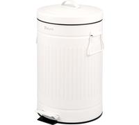 eluno Poubelle VINTAGE, poubelle à pédale, capacité 12 litres en métal blanc