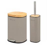 eluno Set d'accessoires de salle de bain FRAMURA 2pcs. 1 seau à cosmétique 1 garniture de WC métal brun