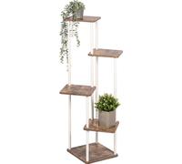 eluno support pour plantes, étagère à fleurs avec 5 étagères en bois MDF et métal