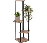 eluno support pour plantes, étagère à fleurs avec 5 étagères en bois MDF et métal