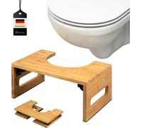 eluno tabouret de toilette, repose-pieds en bambou, pliable pour économiser de la place, naturel