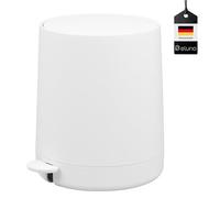 eluno TESERO - Poubelle de salle de bain - Surface douce au toucher - Poubelle à pédale - Capacité : 4 l - Avec couvercle à fermeture douce - Poubelle avec seau intérieur en plastique - Pour salle de