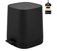 eluno Valona - Poubelle de salle de bain - Surface douce au toucher - Poubelle à pédale - Capacité : 4,5 l - Avec couvercle à fermeture douce - Avec seau intérieur en plastique - Pour salle de bain et