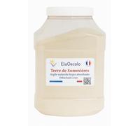 EluOecolo Made in France - Terre de Sommières 4kg (Hyper absorbante) - Boite hermétique avec doseur à l'intérieur - Conditionné dans Un ESAT