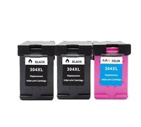 ELUPNMF Cartouche d'encre 3PK Compatible pour imprimantes 304 304XL, pour Deskjet 3720 3721 3723 3724 3730 3752 3755 3758