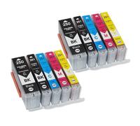 ELUPNMF Cartouche d'encre Rechargeable avec Puce Arc, pour MG6320 MG7120 MG7520 IP8720, Compatible 2 Jeux PGI-250 CLI-251